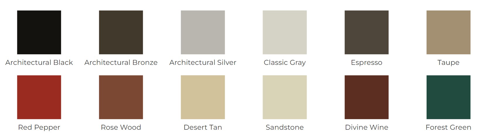 With 12 ThermaCoat™ exterior frame colors